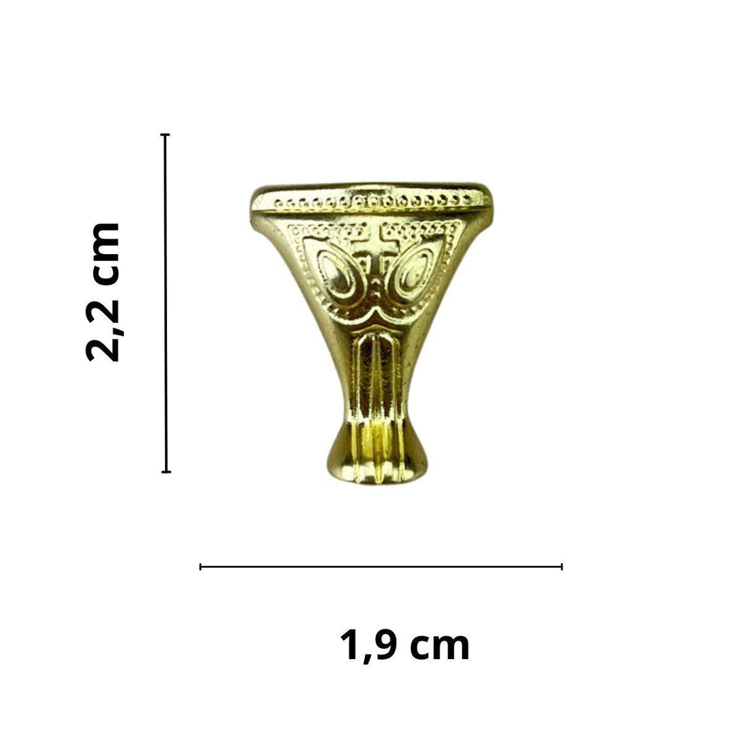 Pezinho Pata de Elefante Egípcio em Metal Dourado 2,2x1,9cm Kit com 4 peças - Palácio da Arte
