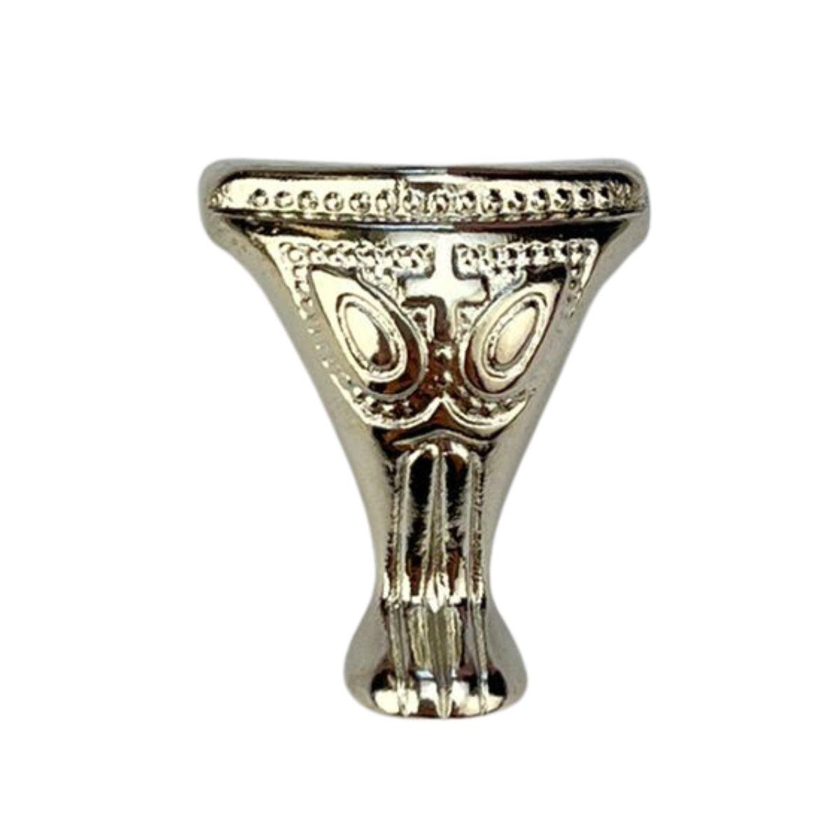 Pezinho Pata de Elefante Egípcio em Metal Níquel 2,2x1,9cm Kit com 4 peças - Palácio da Arte