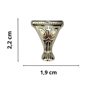 Pezinho Pata de Elefante Egípcio em Metal Níquel 2,2x1,9cm Kit com 4 peças - Palácio da Arte