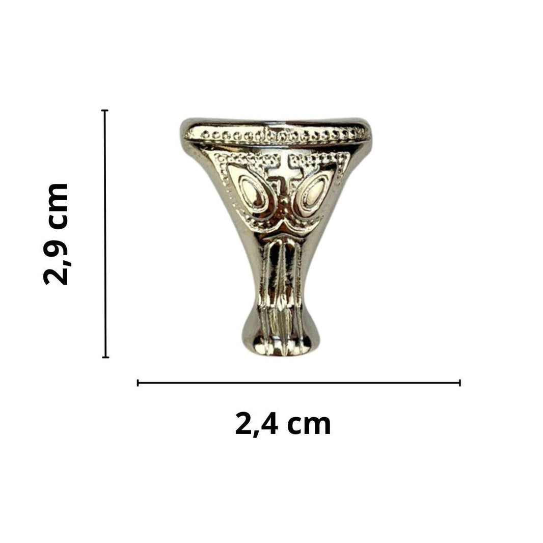 Pezinho Pata de Elefante Egípcio em Metal Níquel 2,9x2,4cm Kit com 4 peças - Palácio da Arte