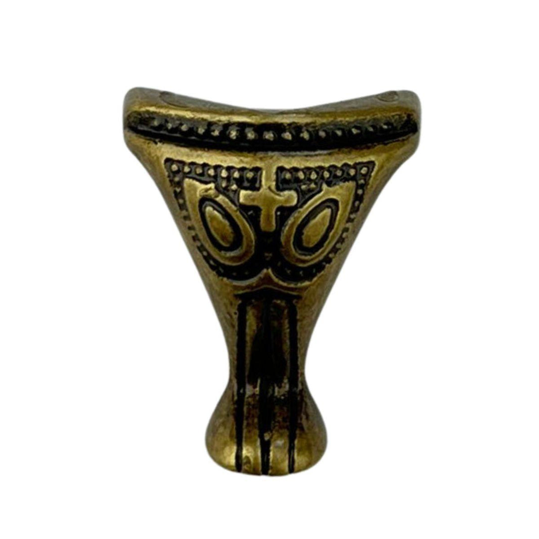 Pezinho Pata de Elefante Egípcio em Metal Ouro Velho 2,2x1,9cm Kit com 4 peças - Palácio da Arte