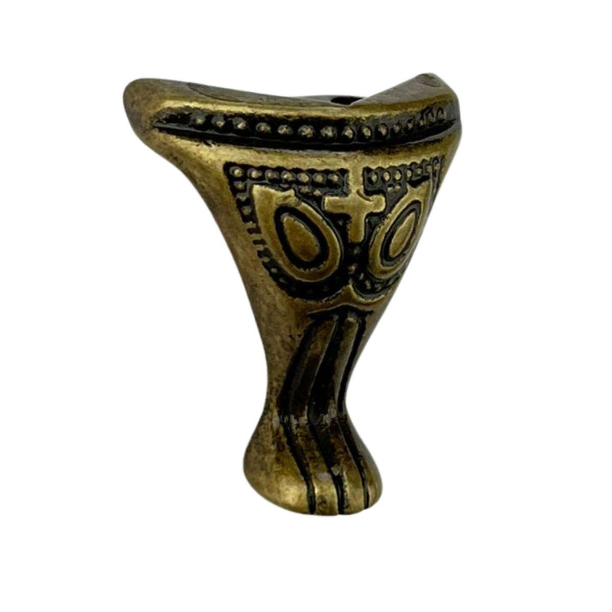 Pezinho Pata de Elefante Egípcio em Metal Ouro Velho 2,2x1,9cm Kit com 4 peças - Palácio da Arte