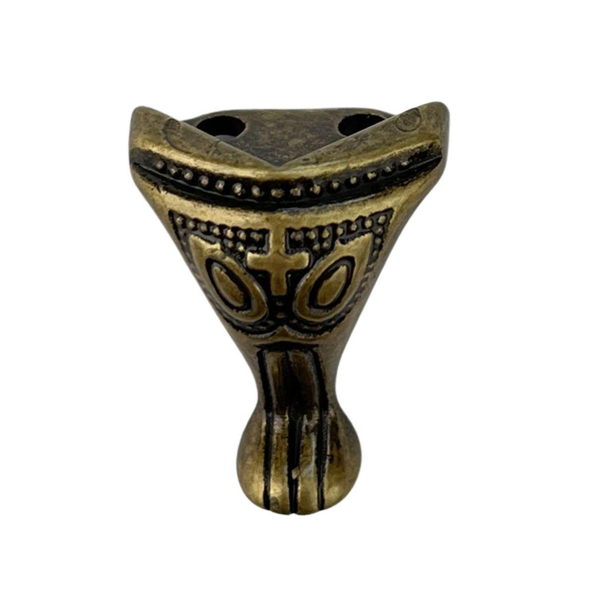 Pezinho Pata de Elefante Egípcio em Metal Ouro Velho 2,2x1,9cm Kit com 4 peças - Palácio da Arte