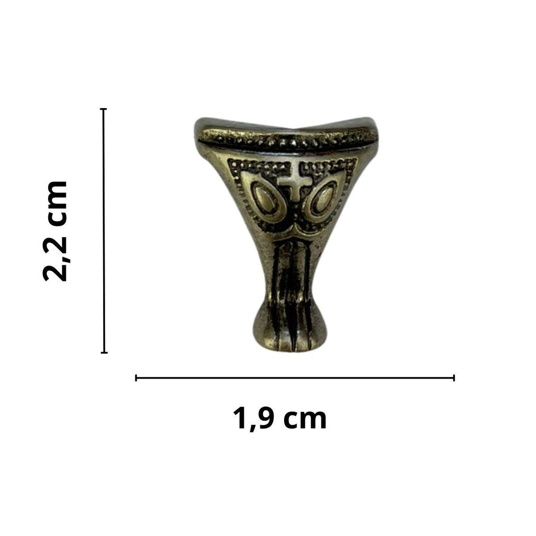 Pezinho Pata de Elefante Egípcio em Metal Prata Velho 2,2x1,9cm Kit com 4 peças - Palácio da Arte