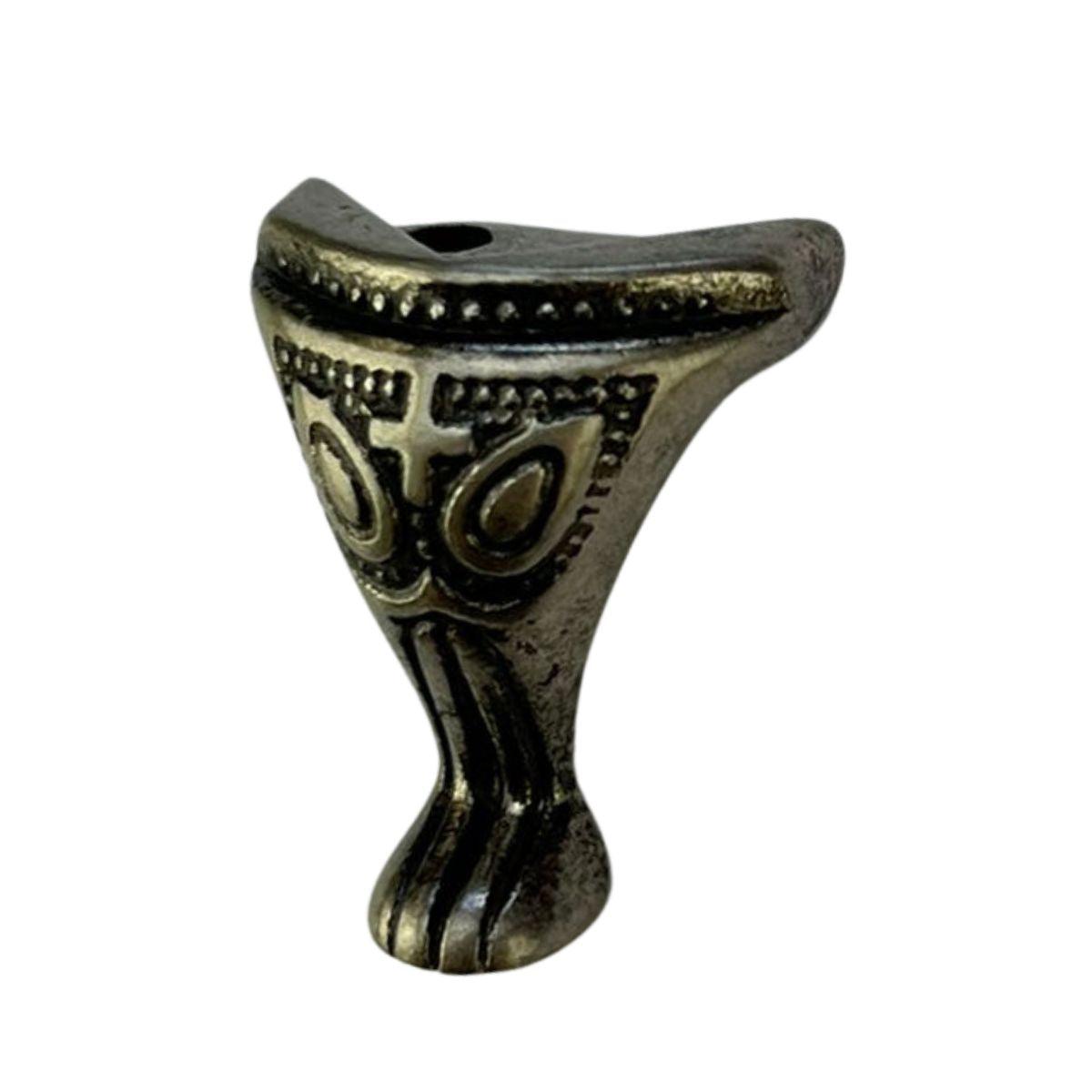 Pezinho Pata de Elefante Egípcio em Metal Prata Velho 2,2x1,9cm Kit com 4 peças - Palácio da Arte