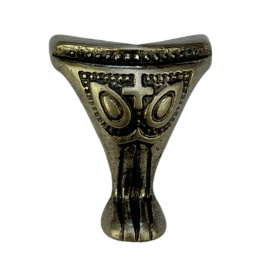 Pezinho Pata de Elefante Egípcio em Metal Prata Velho 2,2x1,9cm Kit com 4 peças - Palácio da Arte