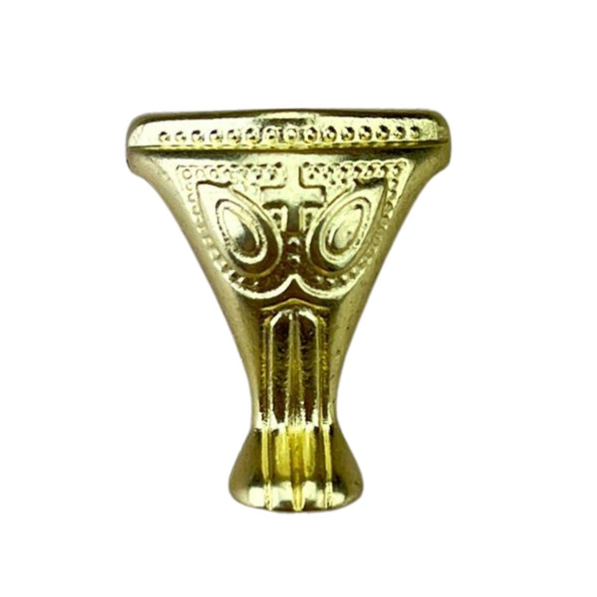 Pezinho Pata de Elefante Egípicio em Metal Dourado 2,9x2,4cm Kit com 4 peças - Palácio da Arte