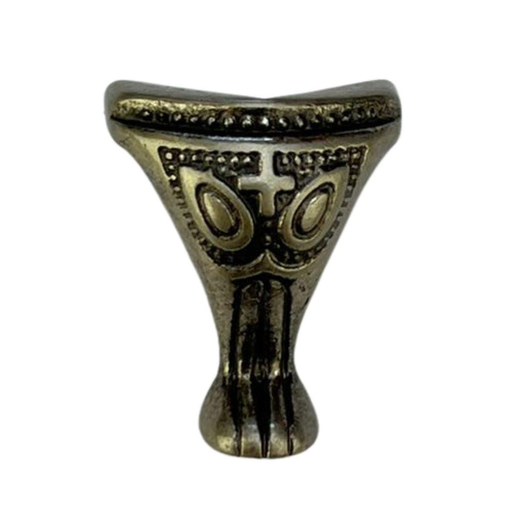 Pezinho Pata de Elefante Egípicio em Metal Prata Velho 2,9x2,4cm Kit com 4 peças - Palácio da Arte