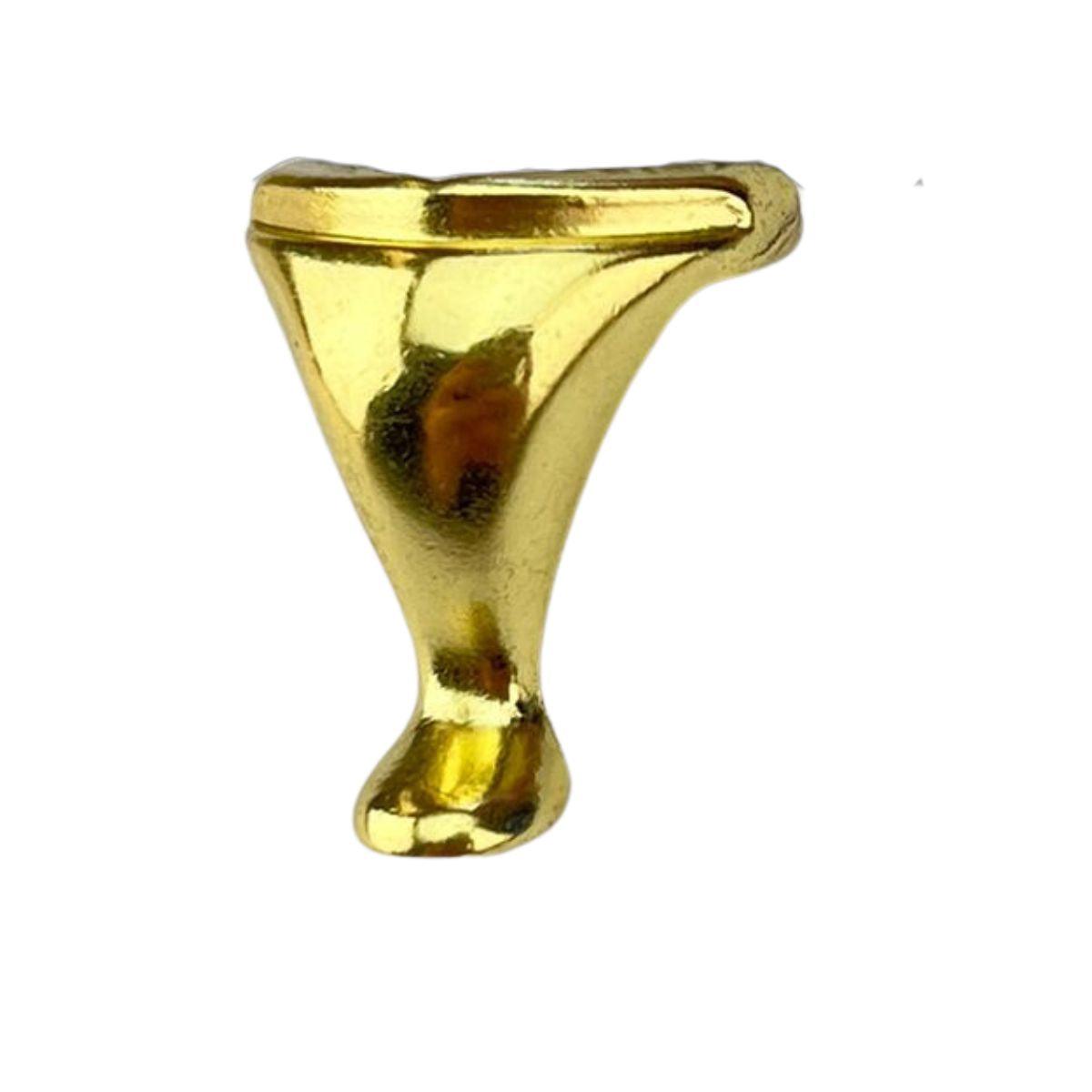 Pezinho Pata Lisa em Metal Dourado 2,2x1,9cm Kit com 4 peças - Palácio da Arte