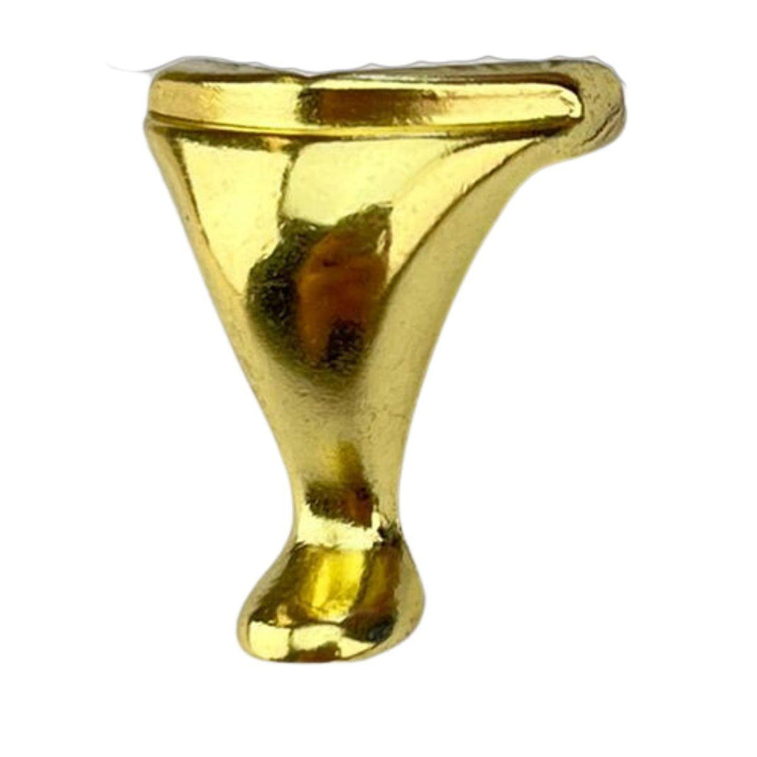 Pezinho Pata Lisa em Metal Dourado 2,2x1,9cm Kit com 4 peças - Palácio da Arte