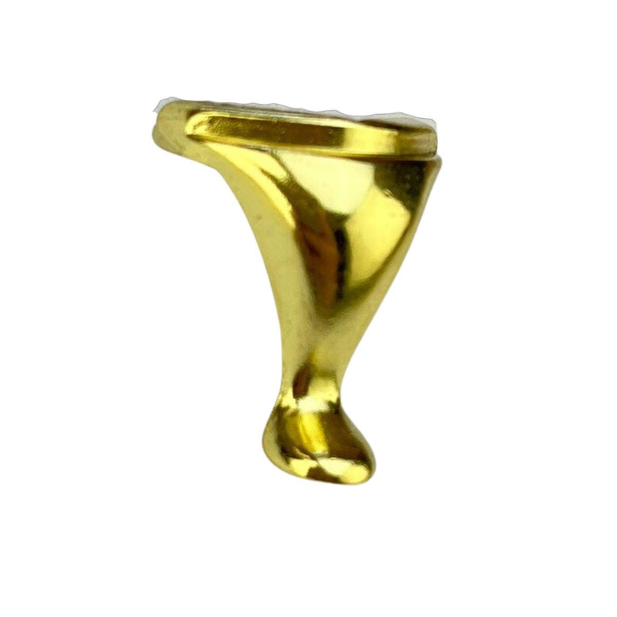 Pezinho Pata Lisa em Metal Dourado 2,8x2,4cm Kit com 4 peças - Palácio da Arte