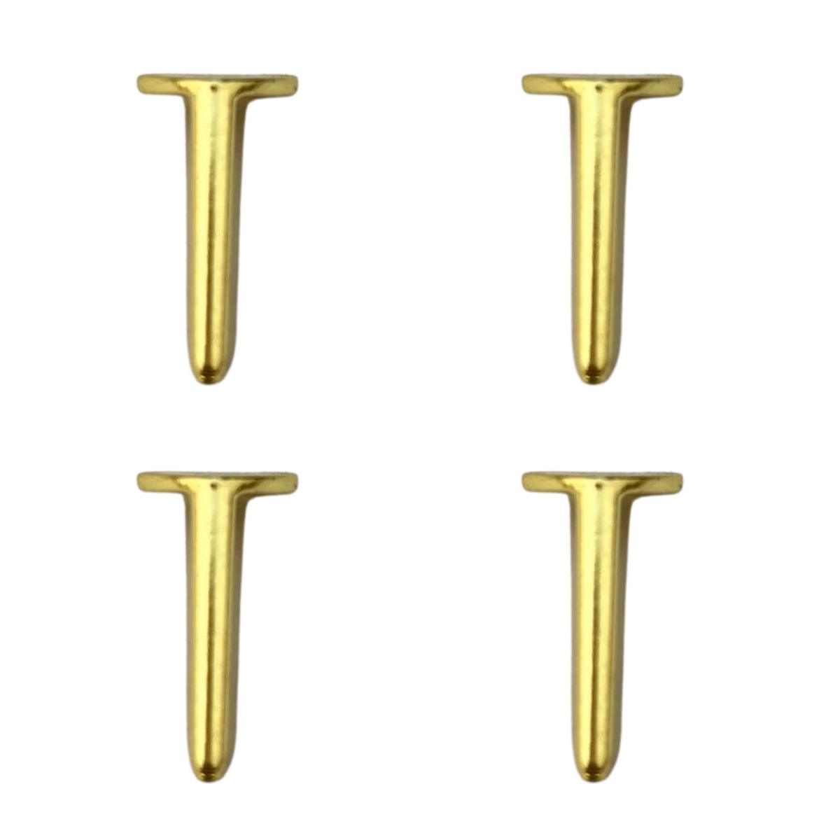 Pezinho Reto Fino em Metal Dourado 1,5x3,2cm Kit com 4 peças - Palácio da Arte