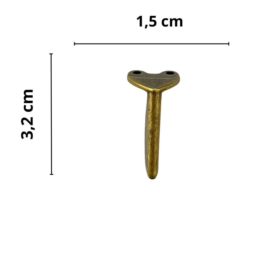 Pezinho Reto Fino em Metal Ouro Velho 1,5x3,2cm Kit com 4 peças - Palácio da Arte
