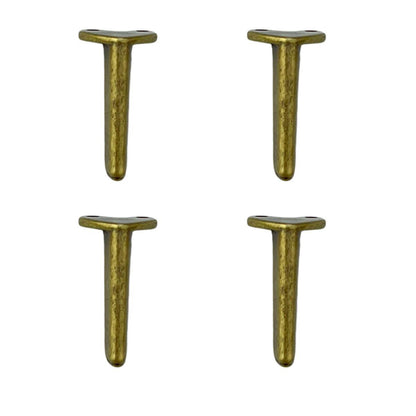 Pezinho Reto Fino em Metal Ouro Velho 1,5x3,2cm Kit com 4 peças - Palácio da Arte