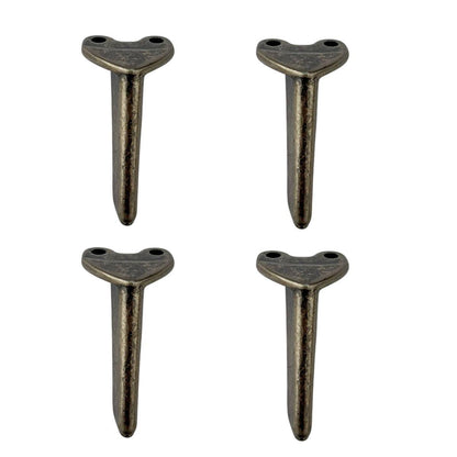 Pezinho Reto Fino em Metal Prata Velha 1,5x3,2cm Kit com 4 peças - Palácio da Arte