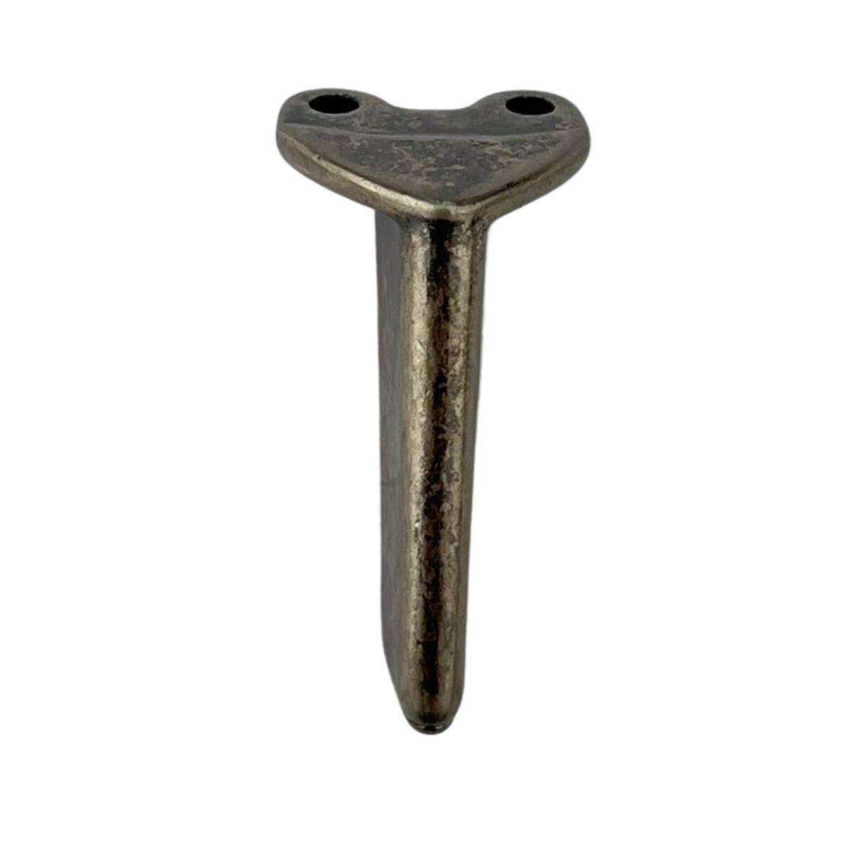 Pezinho Reto Fino em Metal Prata Velha 1,5x3,2cm Kit com 4 peças - Palácio da Arte
