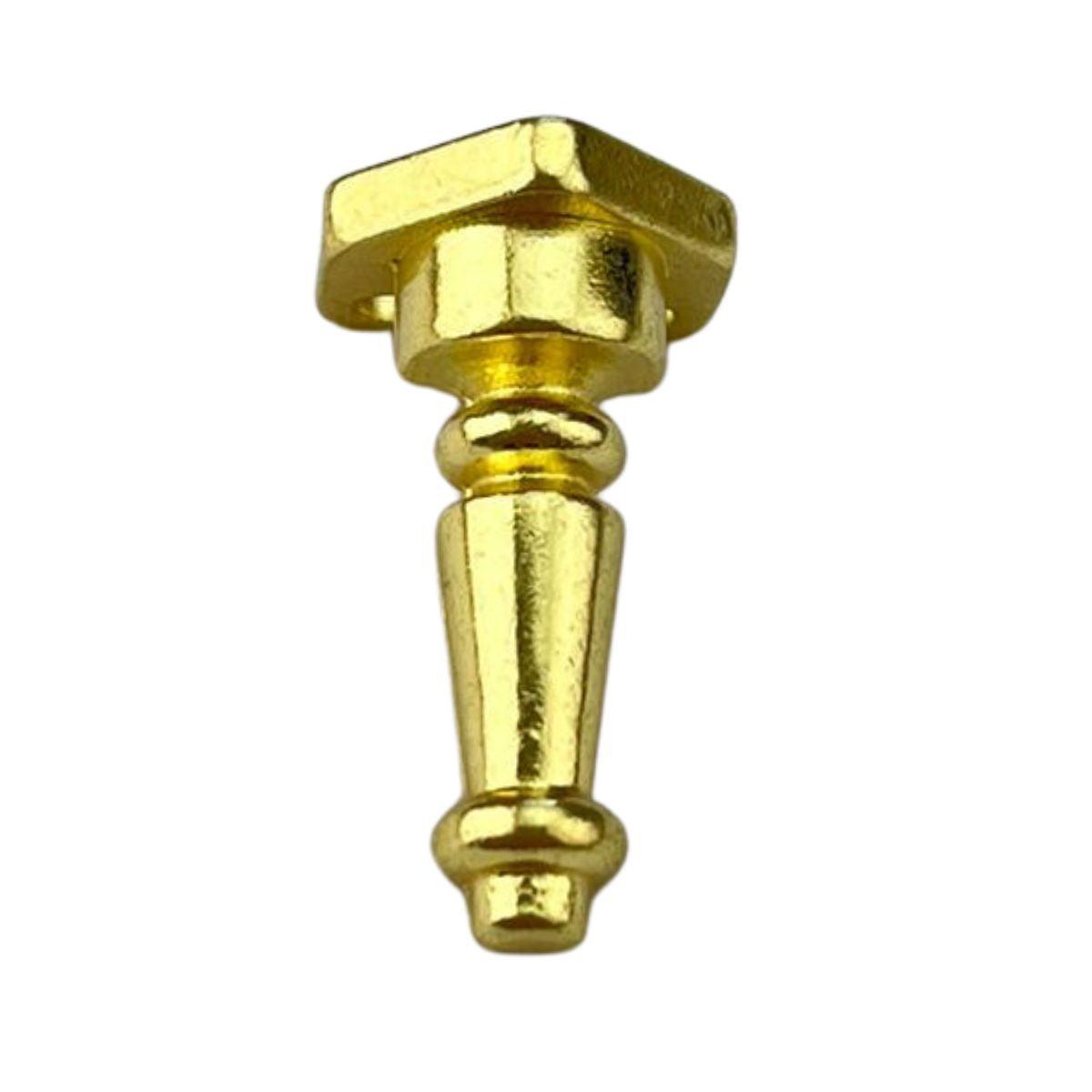 Pezinho Torneado Coluna em Metal Dourado 2,5x1,3cm Kit com 4 peças - Palácio da Arte