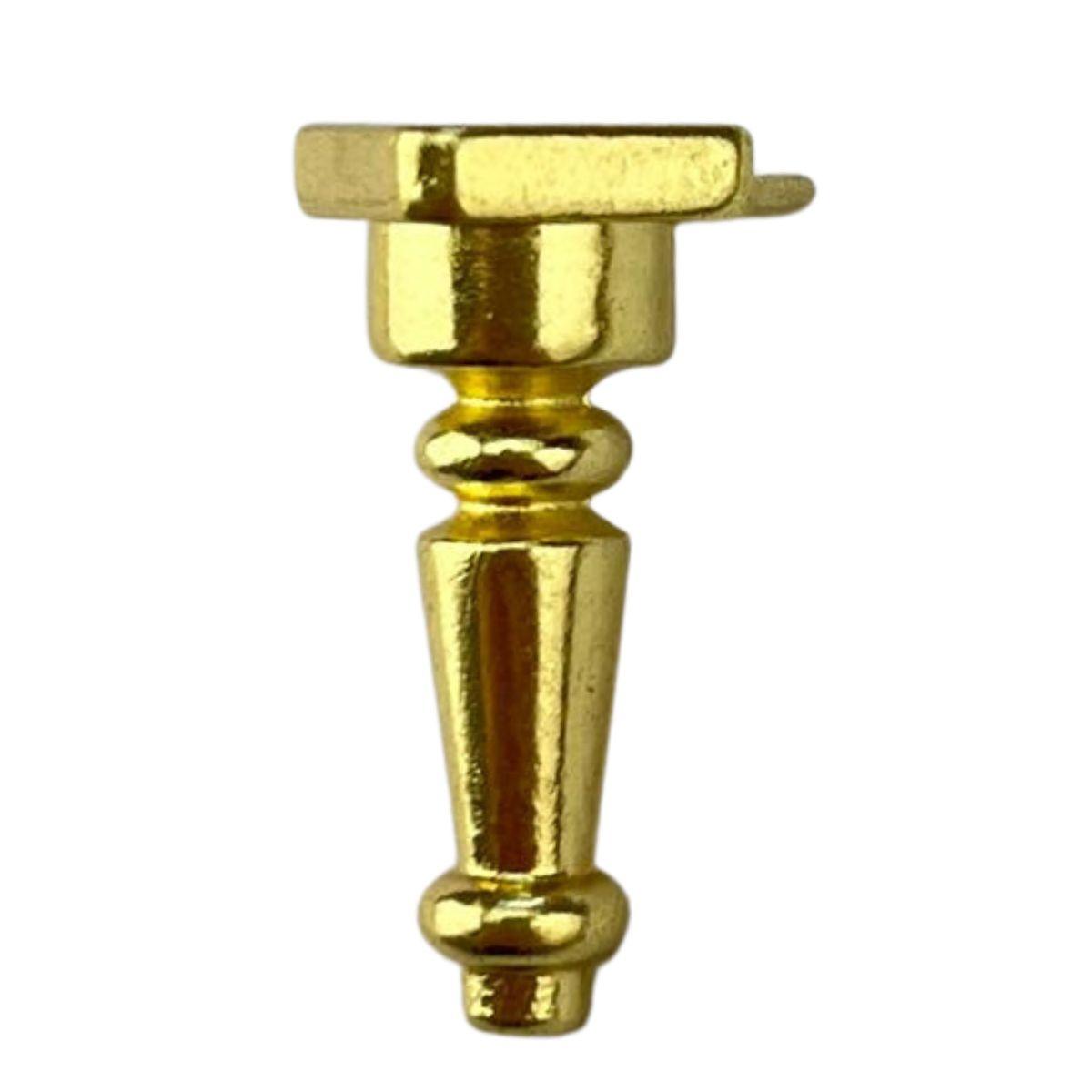 Pezinho Torneado Coluna em Metal Dourado 2,5x1,3cm Kit com 4 peças - Palácio da Arte