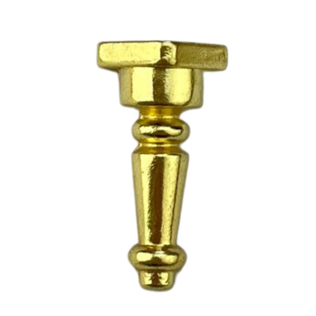 Pezinho Torneado Coluna em Metal Dourado 2,5x1,3cm Kit com 4 peças - Palácio da Arte