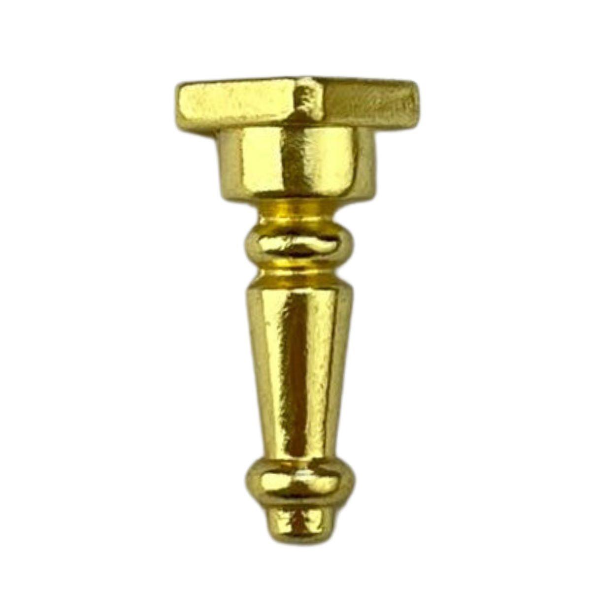 Pezinho Torneado Coluna em Metal Dourado G 3x1,7cm Kit com 4 peças - Palácio da Arte
