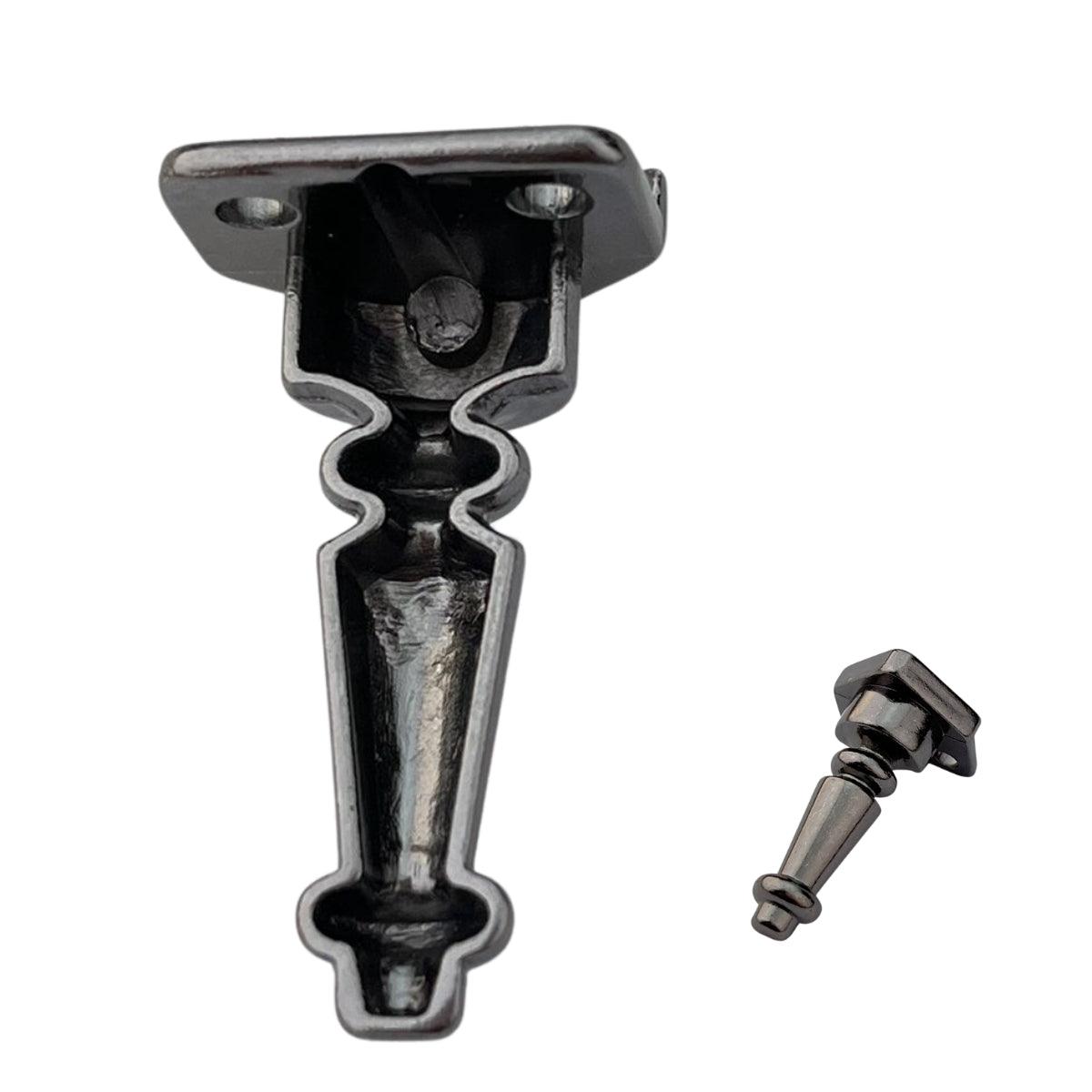 Pezinho Torneado Coluna em Metal Grafite G 3x1,7cm Kit com 4 peças - Palácio da Arte