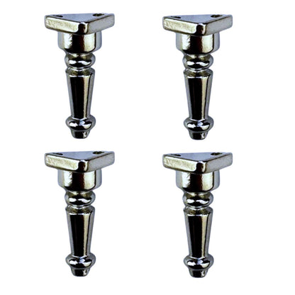 Pezinho Torneado Coluna em Metal Niquel 2,5x1,3cm Kit com 4 peças - Palácio da Arte