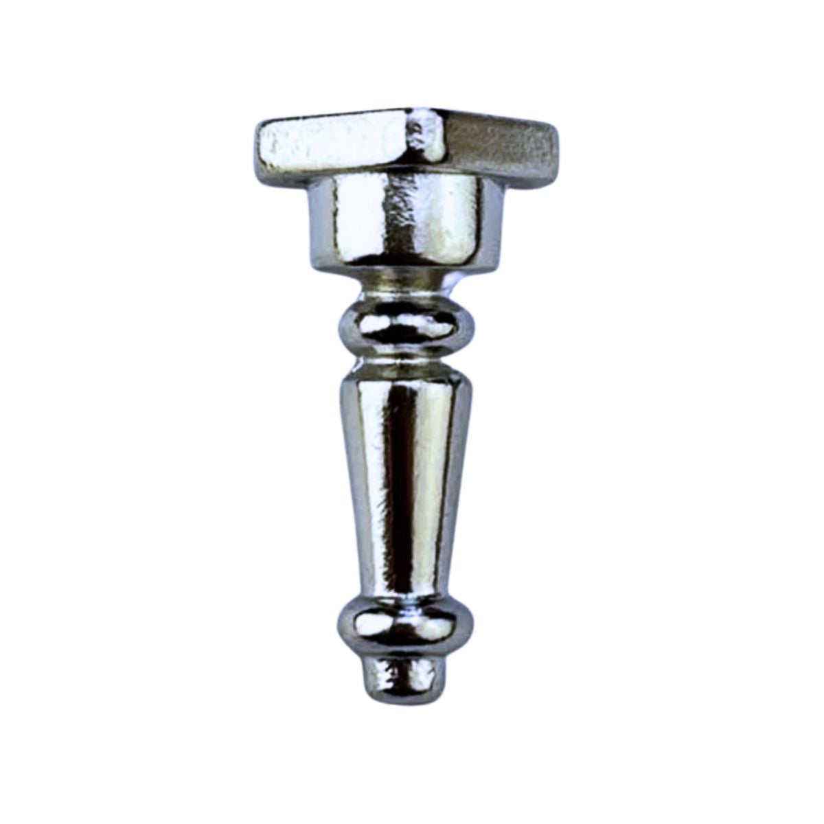Pezinho Torneado Coluna em Metal Niquel 2,5x1,3cm Kit com 4 peças - Palácio da Arte