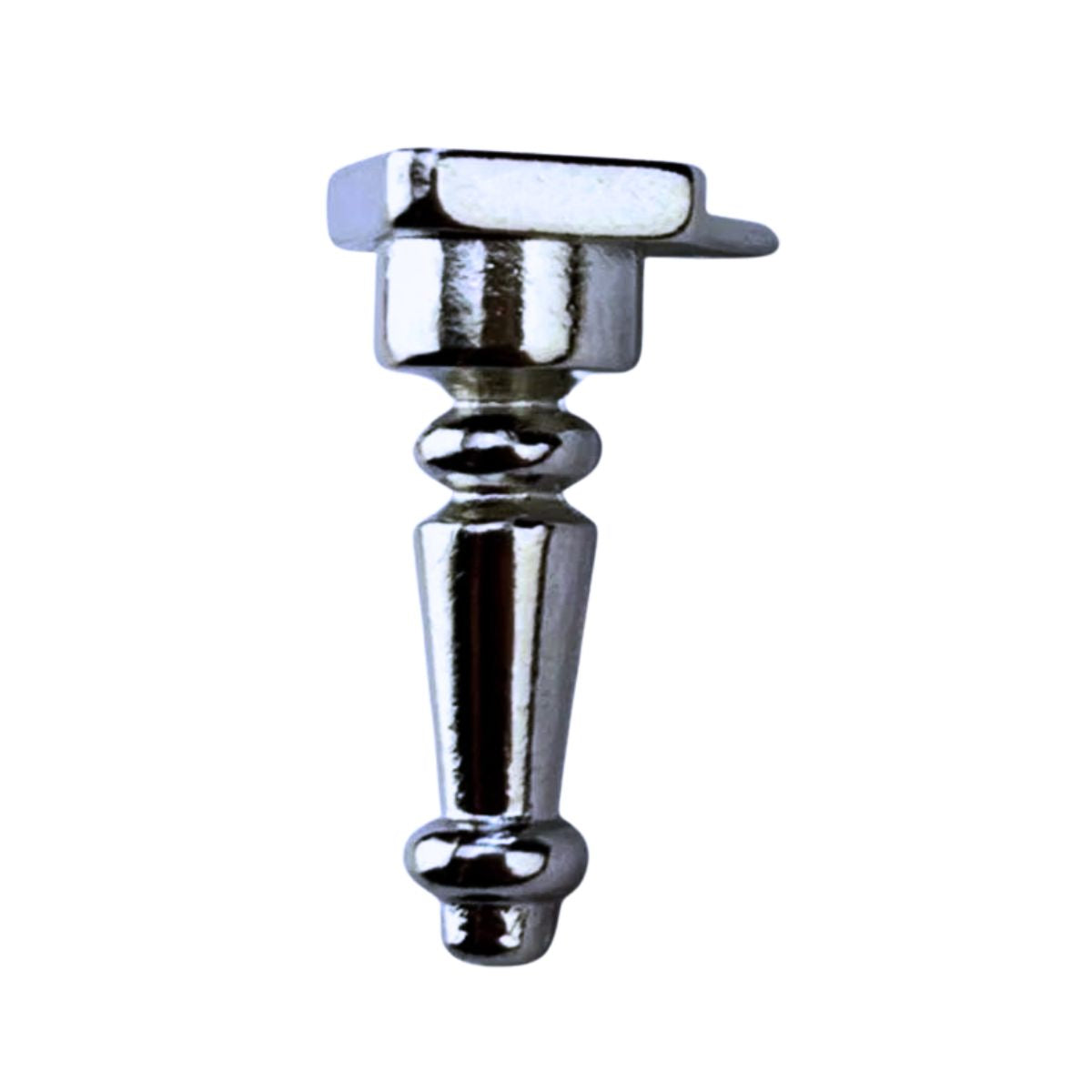 Pezinho Torneado Coluna em Metal Niquel 2,5x1,3cm Kit com 4 peças - Palácio da Arte
