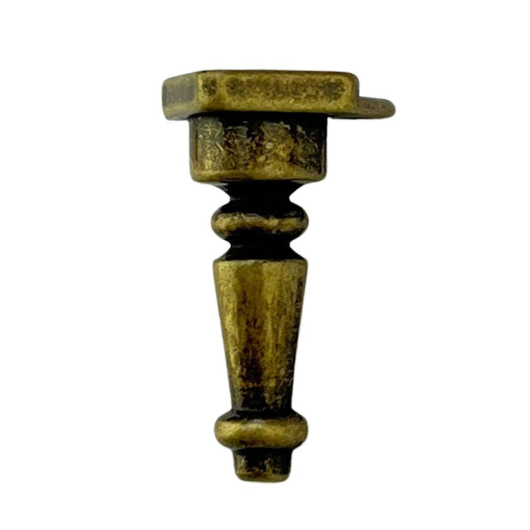 Pezinho Torneado Coluna em Metal Ouro Velho 2,5x1,3cm Kit com 4 peças - Palácio da Arte