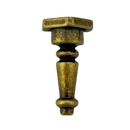 Pezinho Torneado Coluna em Metal Ouro Velho 2,5x1,3cm Kit com 4 peças - Palácio da Arte