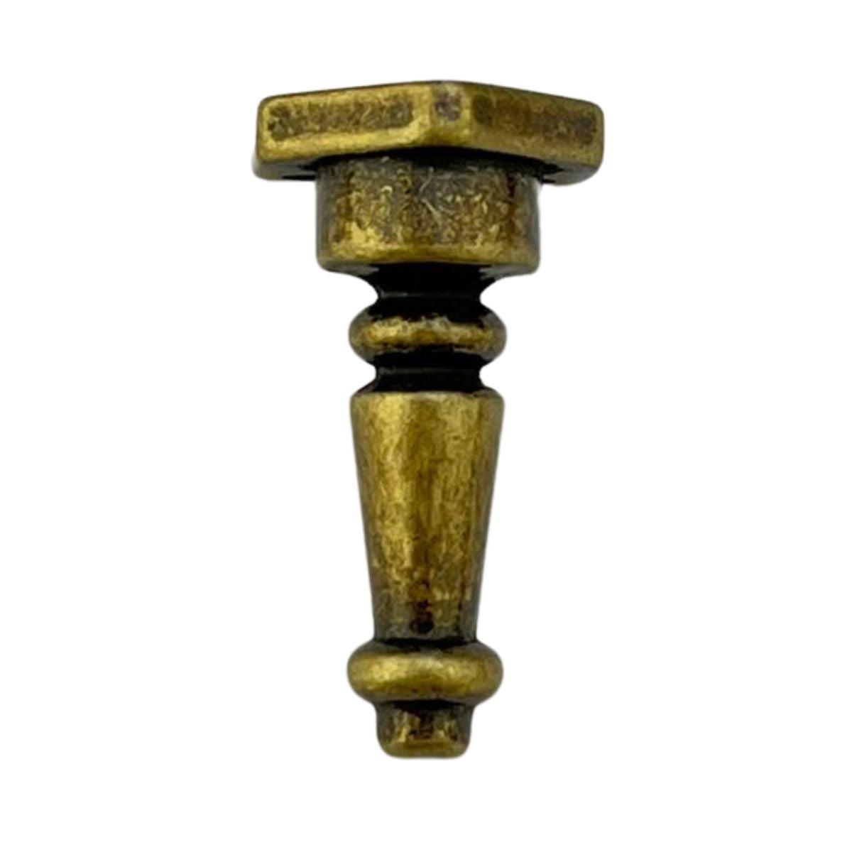 Pezinho Torneado Coluna em Metal Ouro Velho G 3x1,7cm Kit com 4 peças - Palácio da Arte