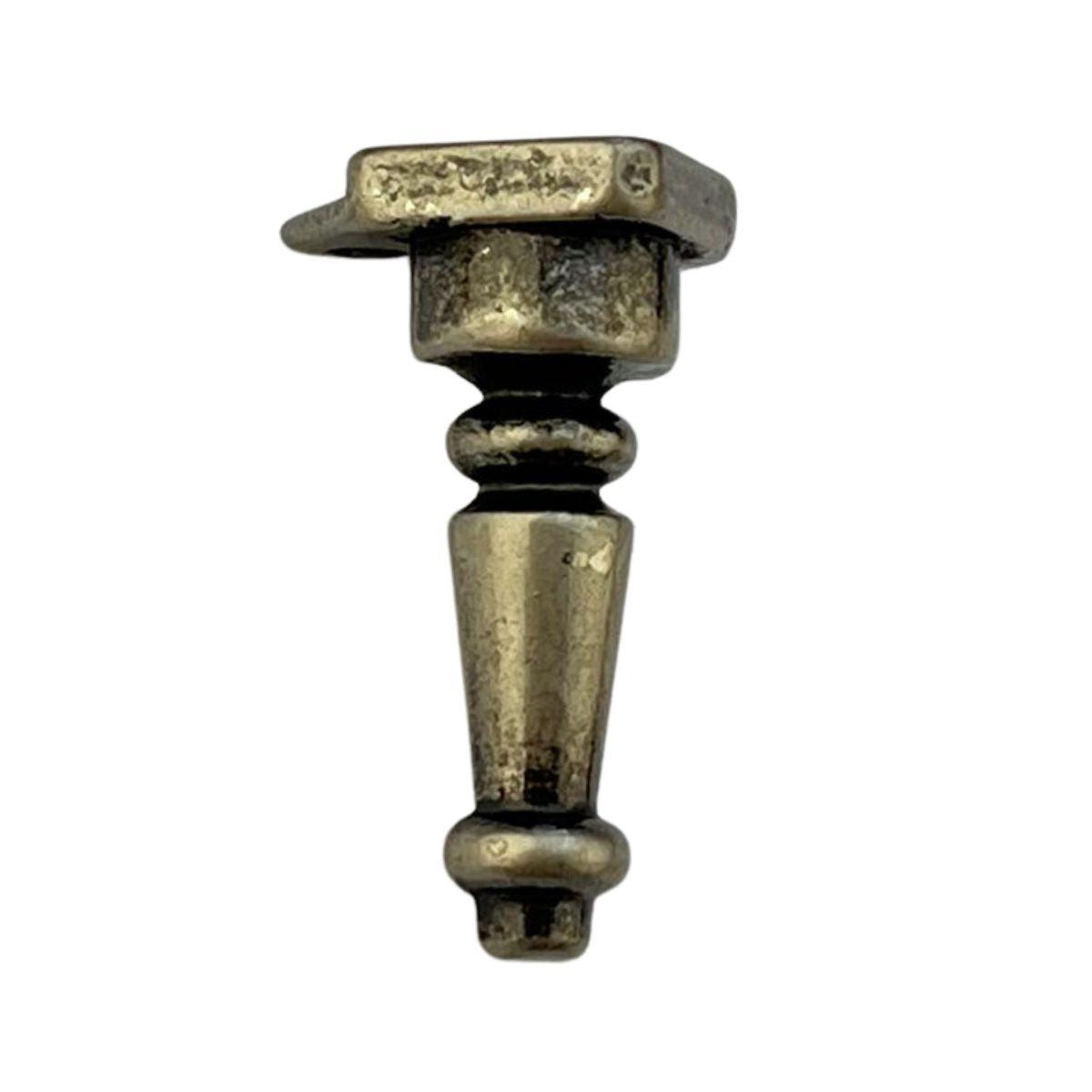 Pezinho Torneado Coluna em Metal Prata Velho 2,5x1,3cm Kit com 4 peças - Palácio da Arte