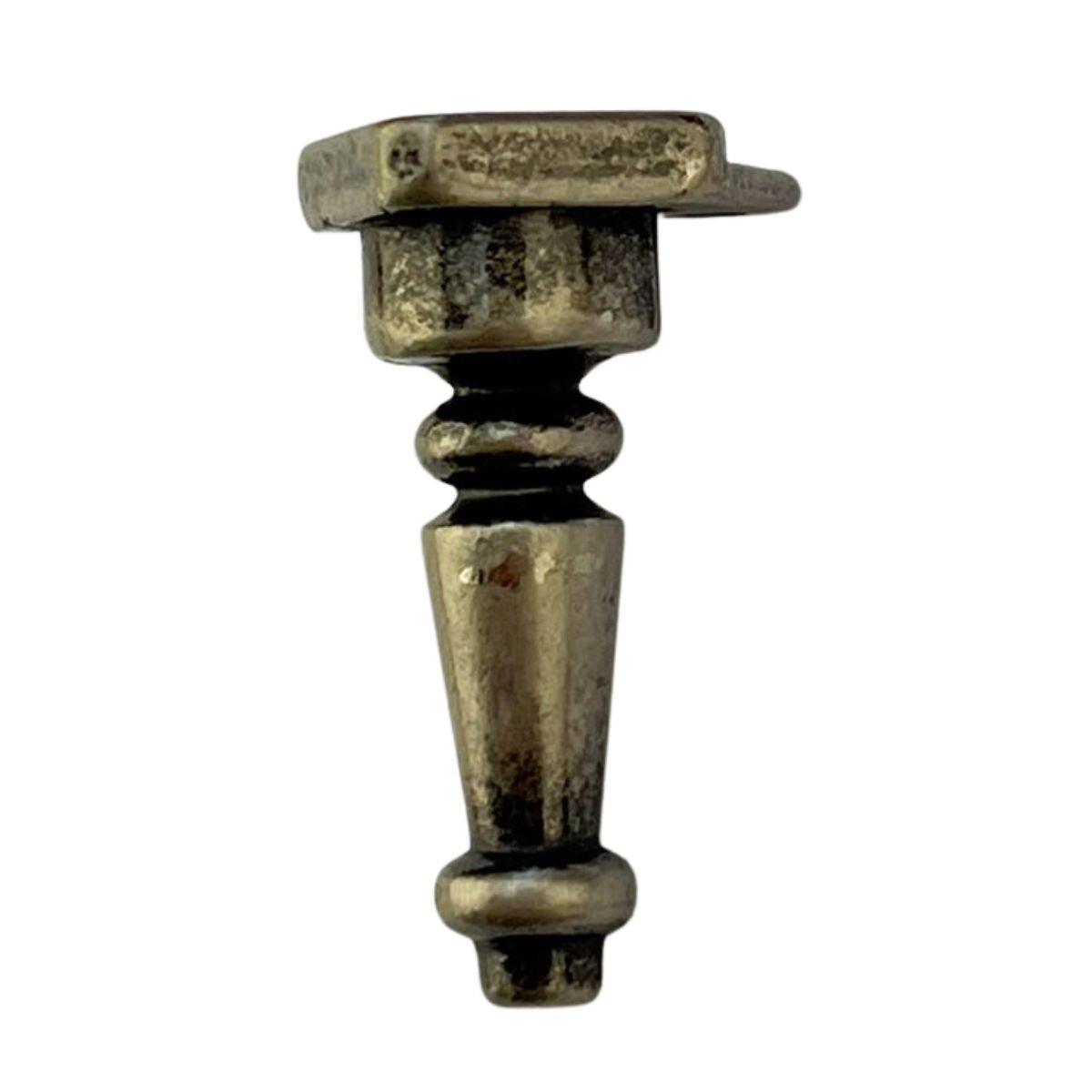 Pezinho Torneado Coluna em Metal Prata Velho 2,5x1,3cm Kit com 4 peças - Palácio da Arte