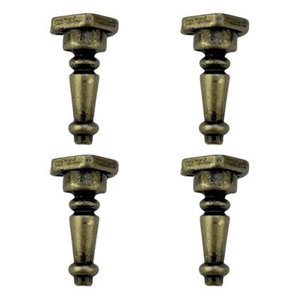 Pezinho Torneado Coluna em Metal Prata Velho 2,5x1,3cm Kit com 4 peças - Palácio da Arte