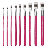 Pincel Chato 224 Condor Cerda Sintetico Toray Gris Cabo Curto Rosa - Palácio da Arte
