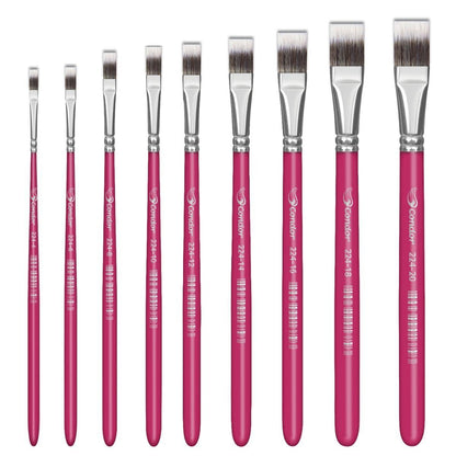 Pincel Chato 224 Condor Cerda Sintetico Toray Gris Cabo Curto Rosa - Palácio da Arte