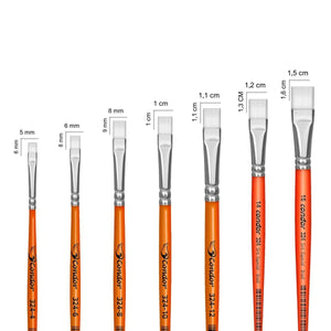 Pincel Chato 324 Condor Cerda Sintético Especial Cabo Curto Laranja - Palácio da Arte