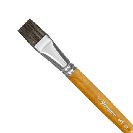 Pincel Chato 441 Condor Cerda Especial Orelha de Boi Cabo Longo Natural - Palácio da Arte