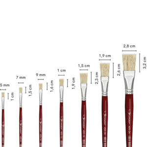 Pincel Chato 455 Condor Plano Cerda Alvejada Cabo Curto Vinho - Palácio da Arte