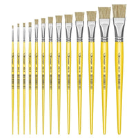 Pincel Chato 456 Condor Cerda Natural Cabo Longo Amarelo - Palácio da Arte