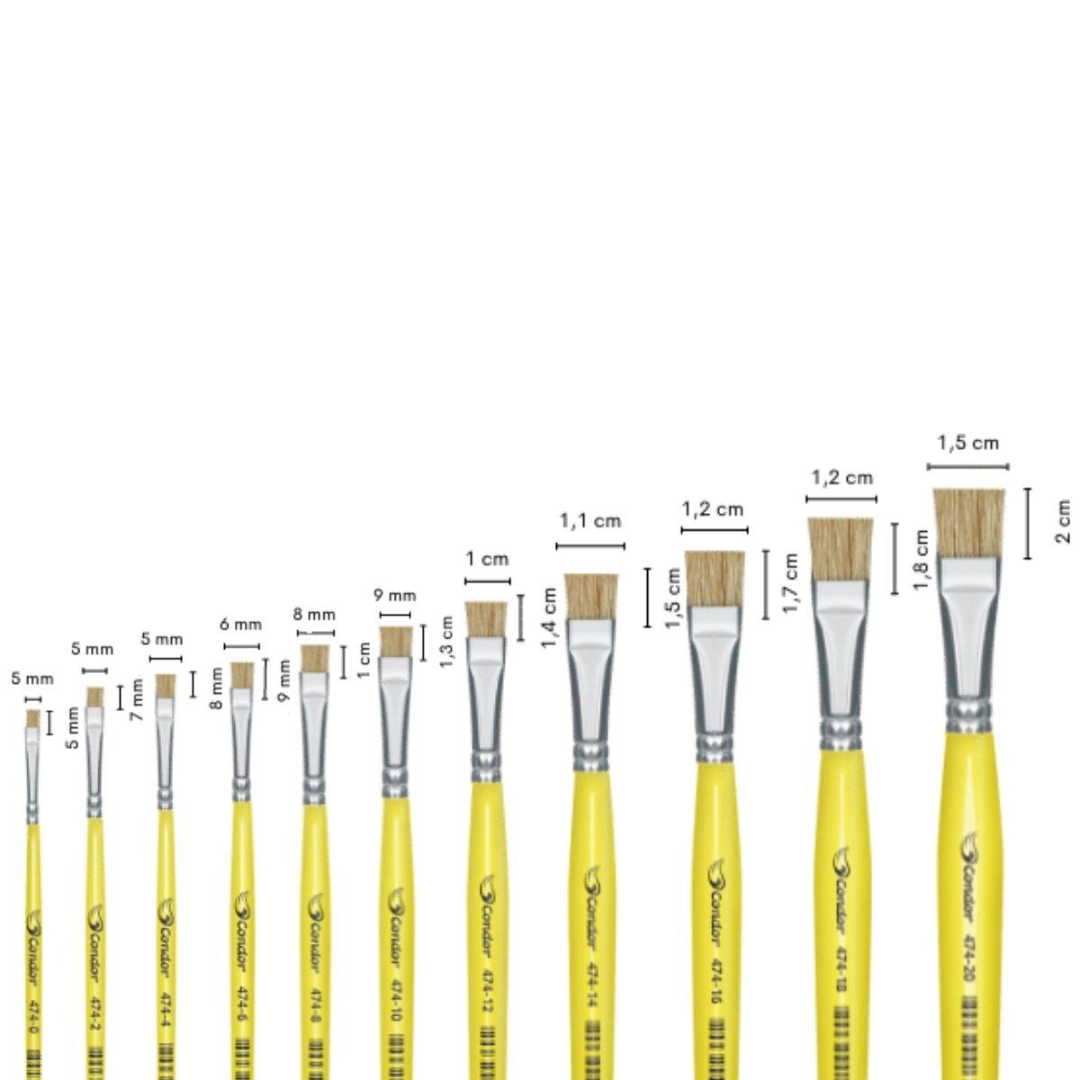 Pincel Chato 474 Condor Cerda Escolar Amarelo - Palácio da Arte