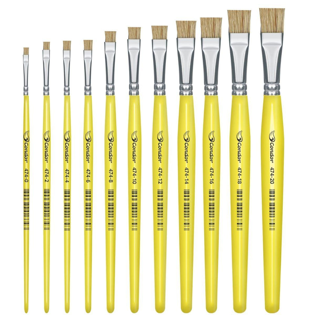 Pincel Chato 474 Condor Cerda Escolar Amarelo - Palácio da Arte