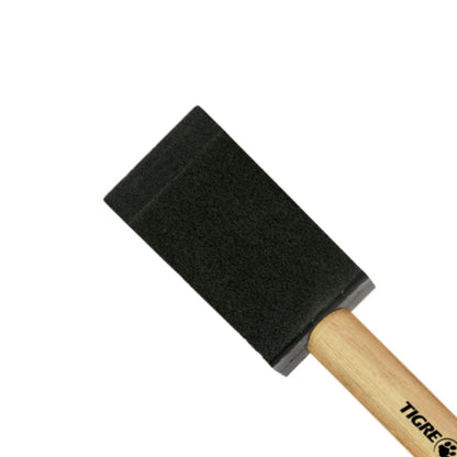 Pincel Chato Mousse 820 Tigre Espuma Poliéster Cabo Curto Cinza - Palácio da Arte