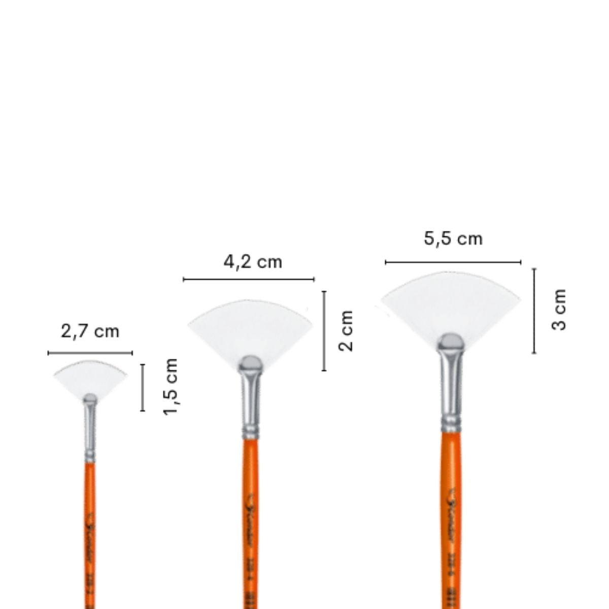 Pincel Leque 328 Condor Cerda Sintético Especial Cabo Curto Laranja - Palácio da Arte