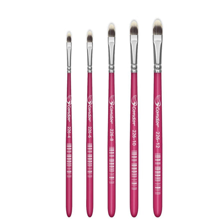 Pincel Lingua de Gato 226 Condor Cerda Sintético Toray Gris Cabo Curto Rosa - Palácio da Arte
