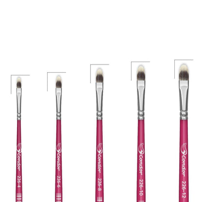 Pincel Lingua de Gato 226 Condor Cerda Sintético Toray Gris Cabo Curto Rosa - Palácio da Arte