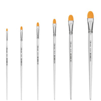 Pincel Língua de Gato 412 Condor Cerda Sintético Toray Dourada Cabo Longo Branco - Palácio da Arte