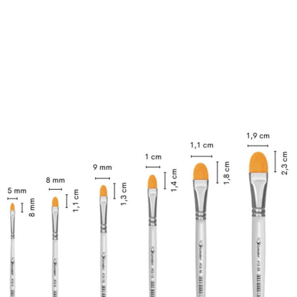 Pincel Língua de Gato 412 Condor Cerda Sintético Toray Dourada Cabo Longo Branco - Palácio da Arte