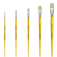 Pincel Língua de Gato 434 Condor Cerda Natural Cabo Longo Amarelo - Palácio da Arte