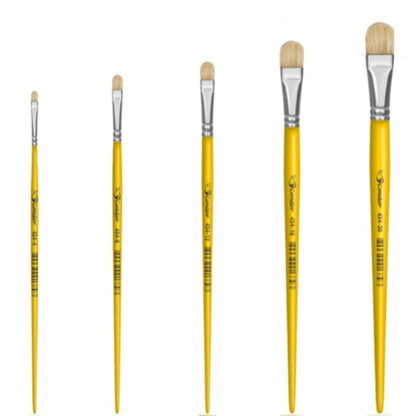 Pincel Língua de Gato 434 Condor Cerda Natural Cabo Longo Amarelo - Palácio da Arte